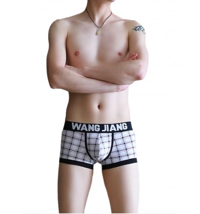 Grey Plaid Boxer Shorts by WangJiang