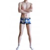 Blue Plaid Boxer Shorts by WangJiang