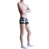 Black Plaid Boxer Shorts by WangJiang
