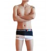 Red and White Nylon Boxer Shorts by WangJiang
