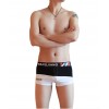 Grey and White Nylon Boxer Shorts by WangJiang