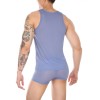 WangJiang Mesh Sexy Gay Men Vest 1056-BX Blue