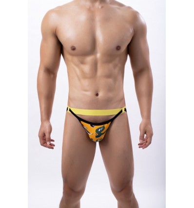 WangJiang Gay Men Sexy Cotton Jockstrap 4036-SD yellow