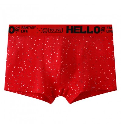 WangJiang Nylon Fabric Dot Boxer Shorts 3064-PJ red