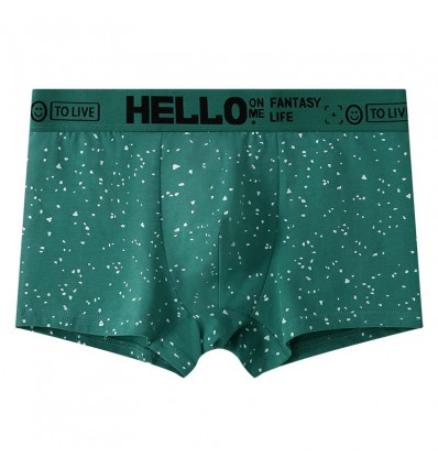 WangJiang Nylon Fabric Dot Boxer Shorts 3064-PJ green