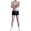 WangJiang Nylon Fabric Dot Boxer Shorts 3064-PJ black