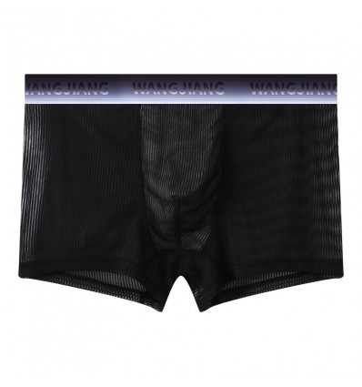 WangJiang Transparent Polyester Fabric Boxer Shorts 3066-PJ black